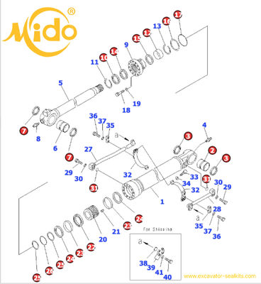 707-99-59080 7079959080 KOMATSU بیل کیت مهر و موم سیلندر هیدرولیک سطل برای PC220LC-8 PC290LC-10