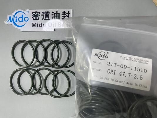 کیت مهر و موم بیل مکانیکی کوماتسو 21T-09-11510 | مشخصات اندازه دقیق ORI 47.7-3.5 سبز PU O-Rings